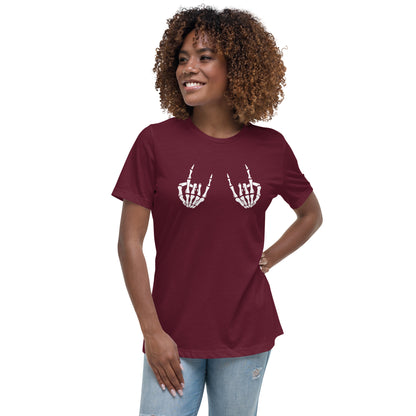 Rock On Skeleton Hands Women's Graphic T-Shirt