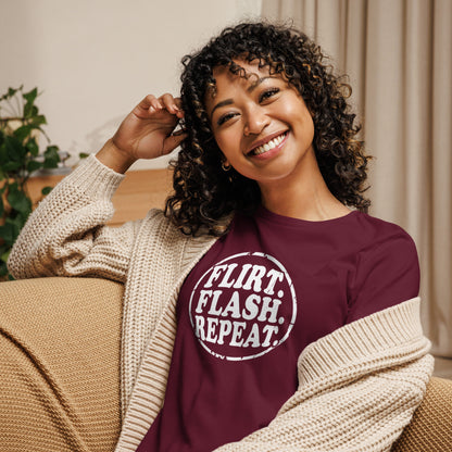 Flirt. Flash. Repeat. Women's Graphic T-Shirt
