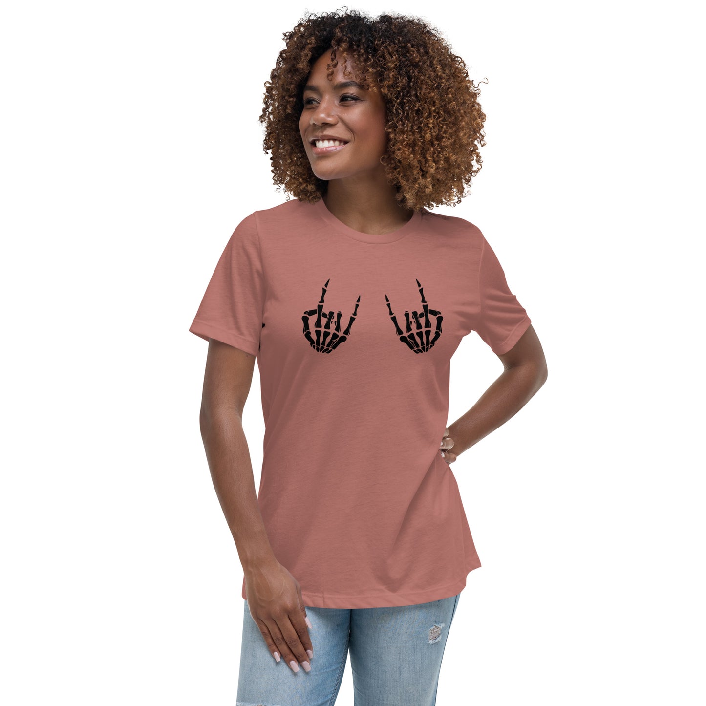 Rock On Skeleton Hands Women's Graphic T-Shirt
