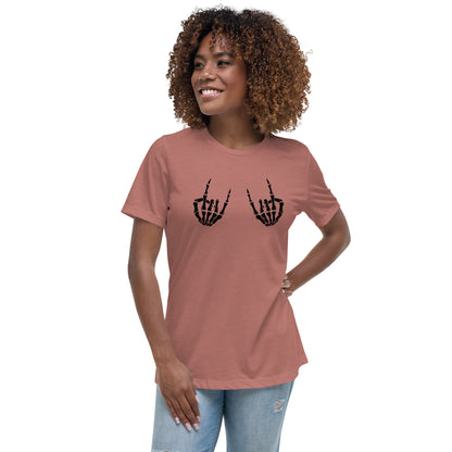 Rock On Skeleton Hands Women's Graphic T-Shirt
